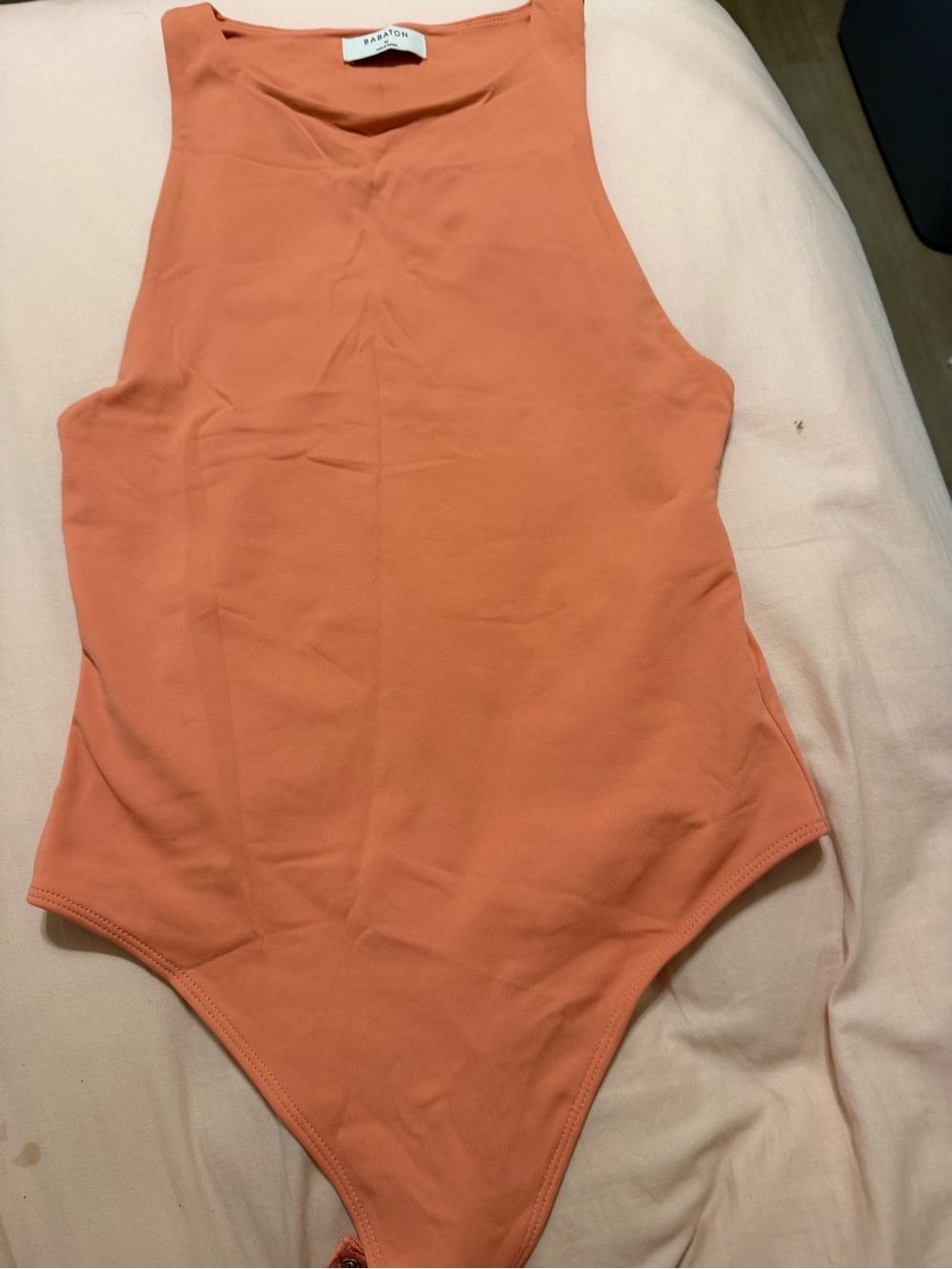 Aritzia Peach One-Piece Bodysuit